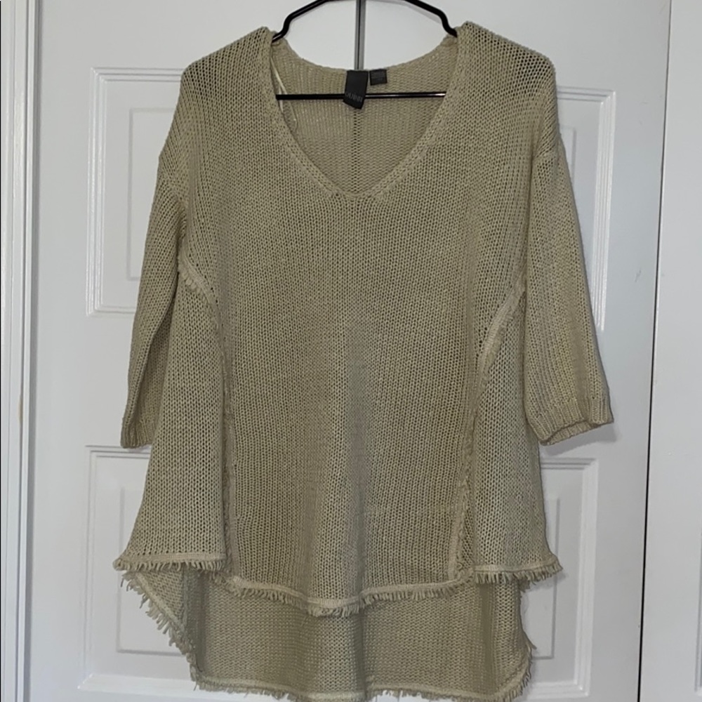 Tan High-low Sweater